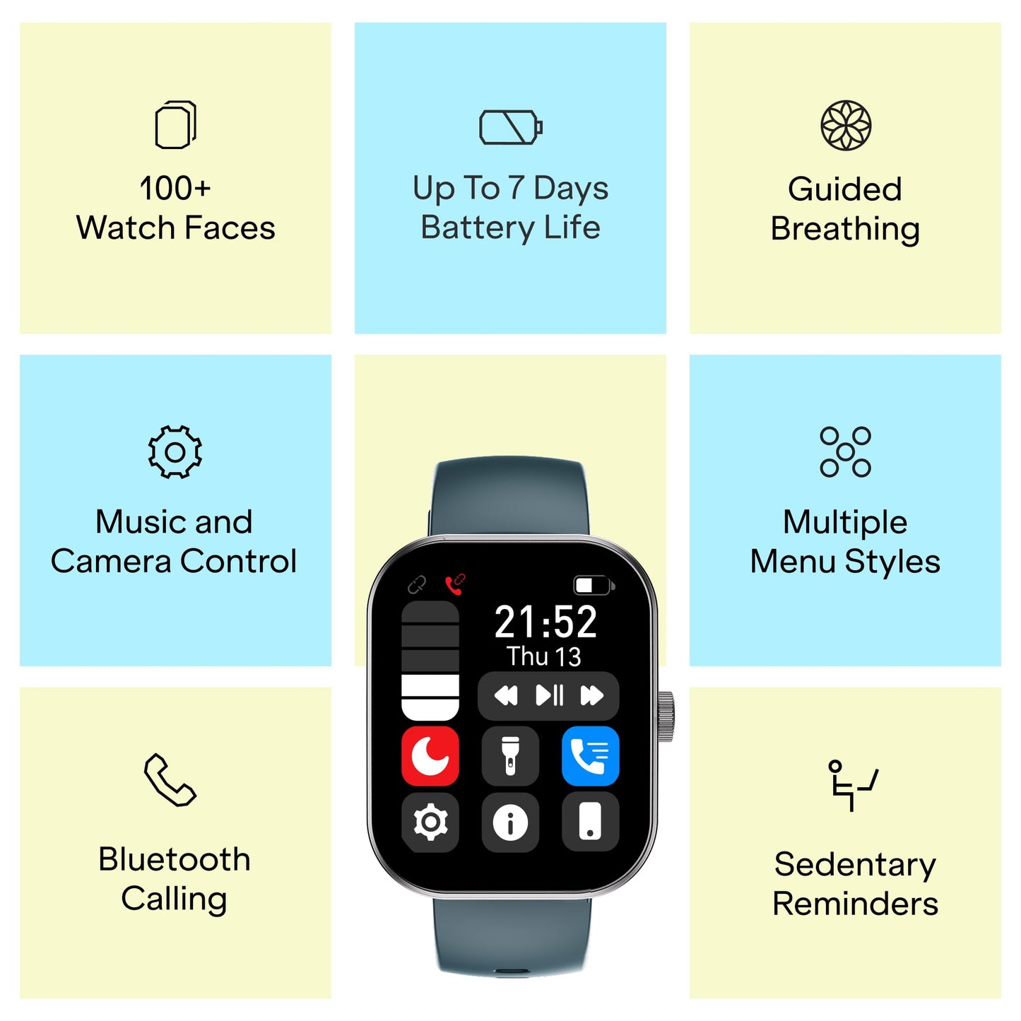 Boat Wave Sigma 3 Curv Smartwatch with 2.01” (5.33 cm) Immersive Curved Display, Metallic Finish, Functional Crown, BT Calling, Sleep, Stress, Heart Rate & SpO2 Monitoring, SOS, IP68 (Black Steel)