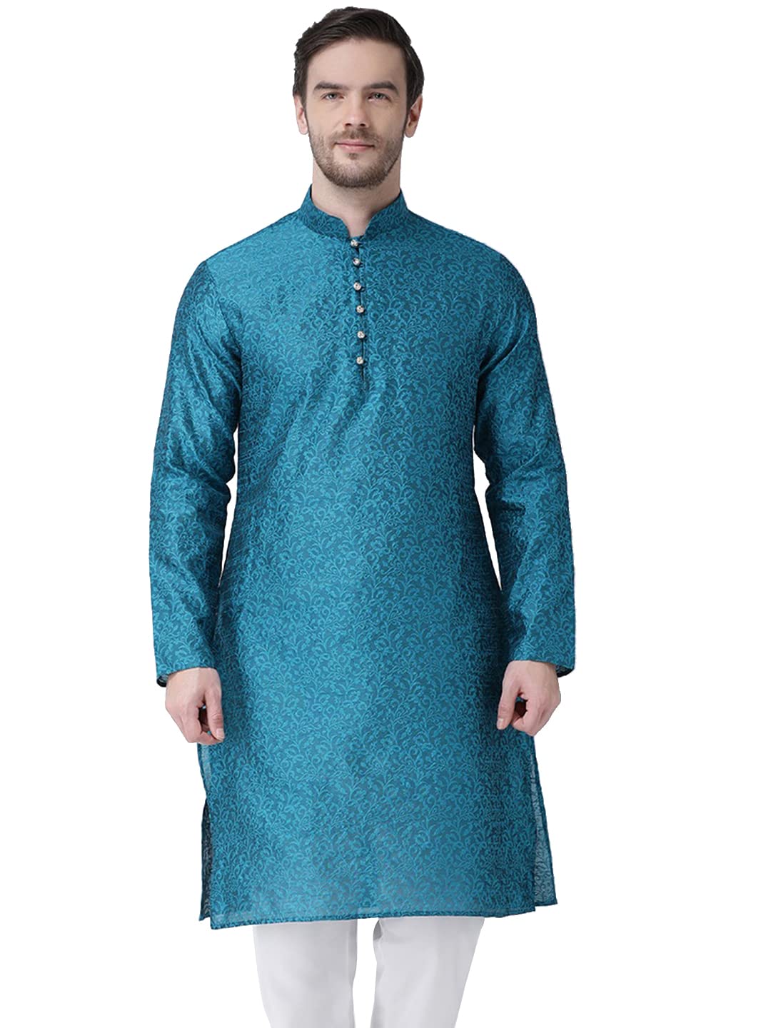 SGDONOR Dark Firozi Kurta for Men