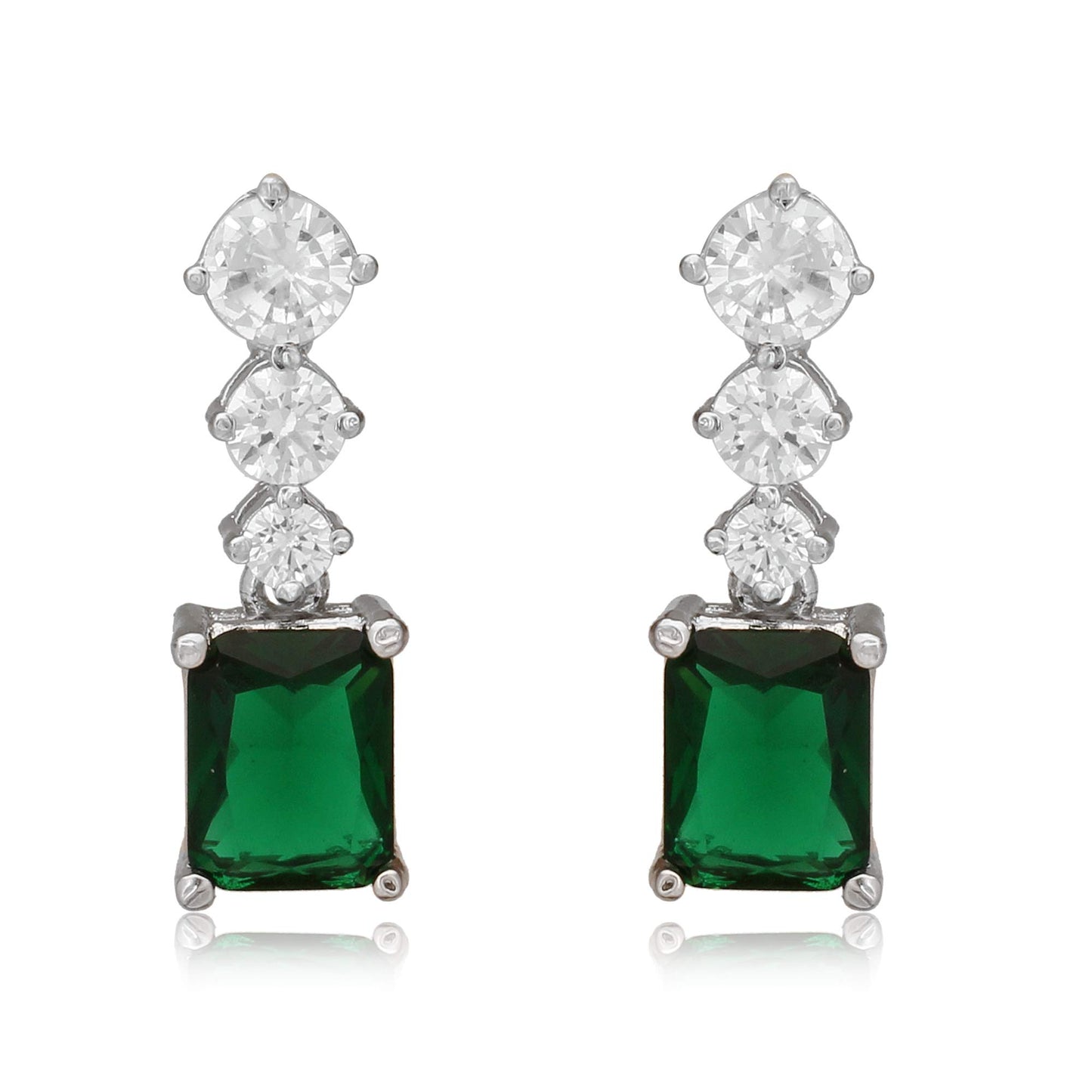 Taruna Biyani Women's Signity Diamond Designer Earrings (Green)