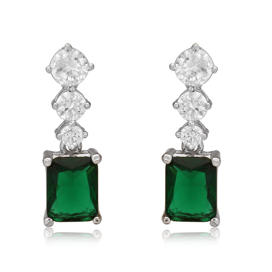 Taruna Biyani Women's Signity Diamond Designer Earrings (Green)