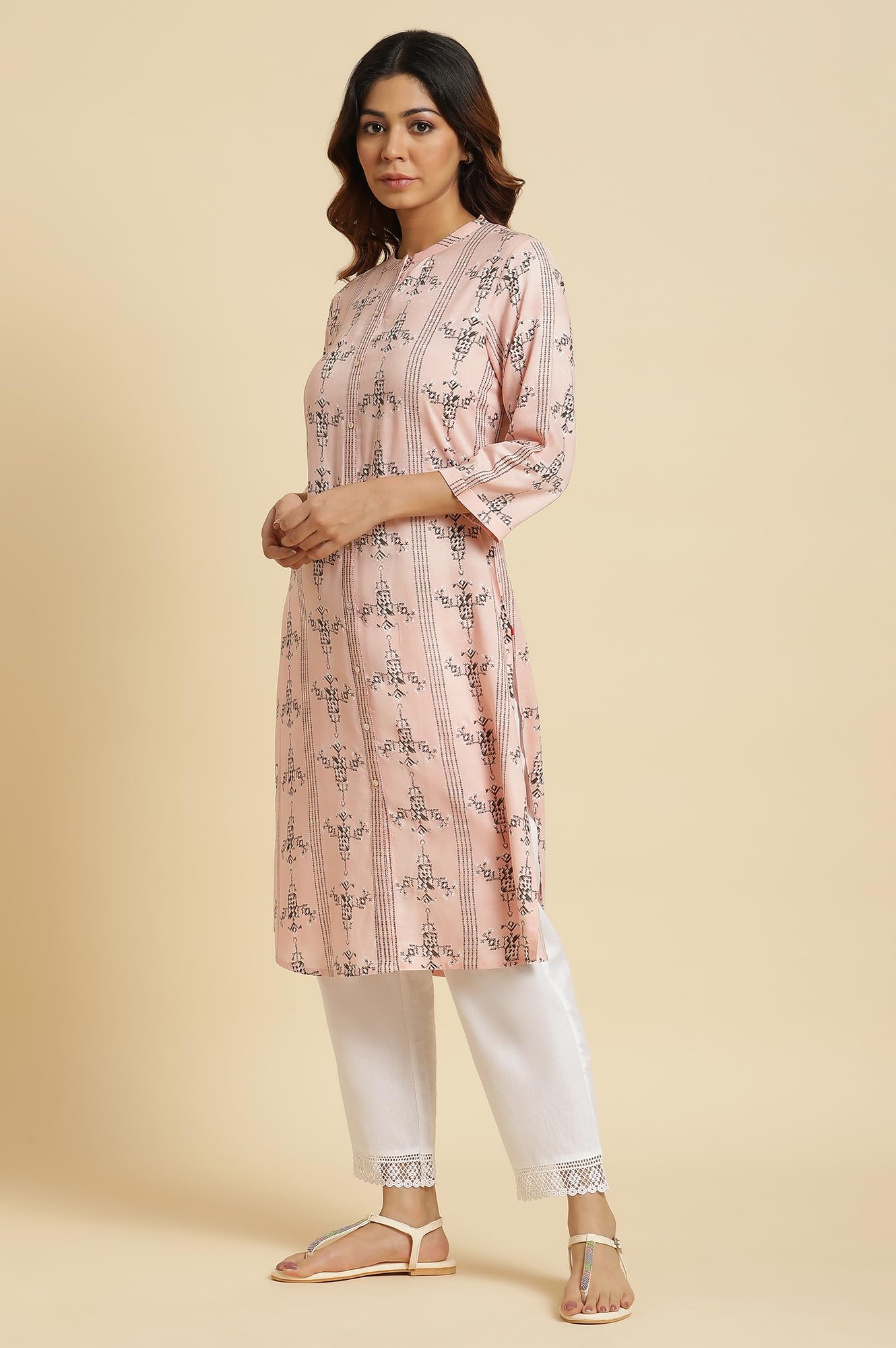 W for Woman Women's 100% Viscose Regular Kurta
