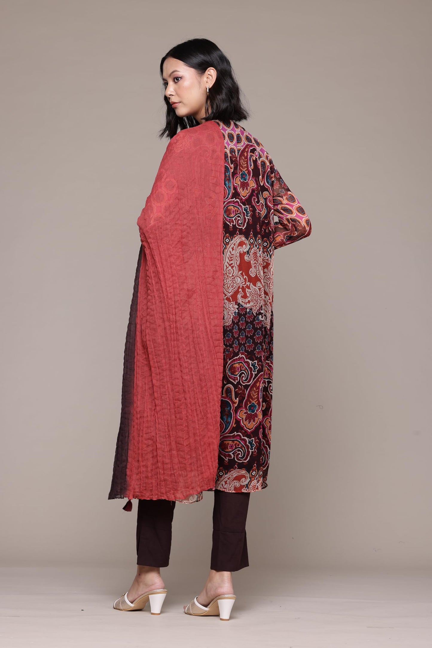 Aarke Ritu Kumar Black Cashmere Kurta With Pant And Dupatta