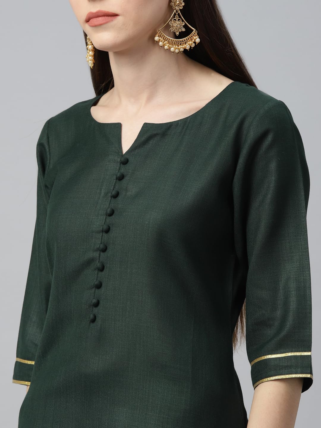 Libas Women's Cotton Kurta Sets (6871_Green