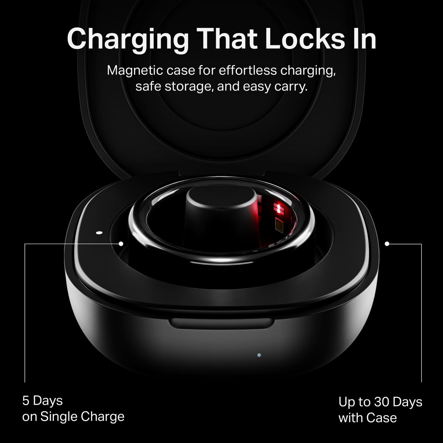 boAt New Launch SmartRing Active Plus, Auto Heart Rate, Sleep, SpO2, Stress & Skin Temperature Monitor, Stainless-Steel Build, Lightweight, 30-Days Battery, Magnetic Charging Case(10, Midnight Black)