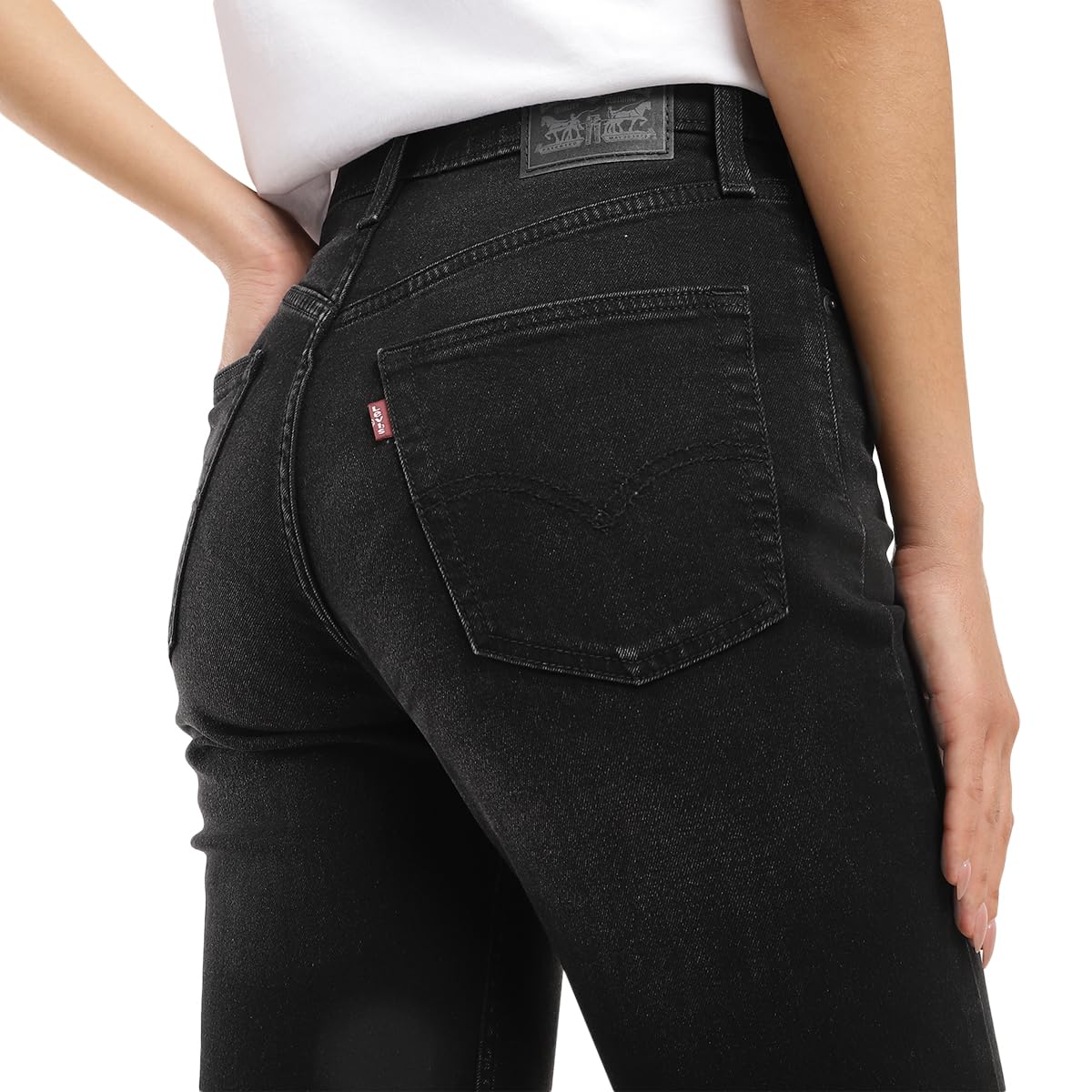 Levi's Women's Straight High Rise Jeans (A7092-0009_Black, 34