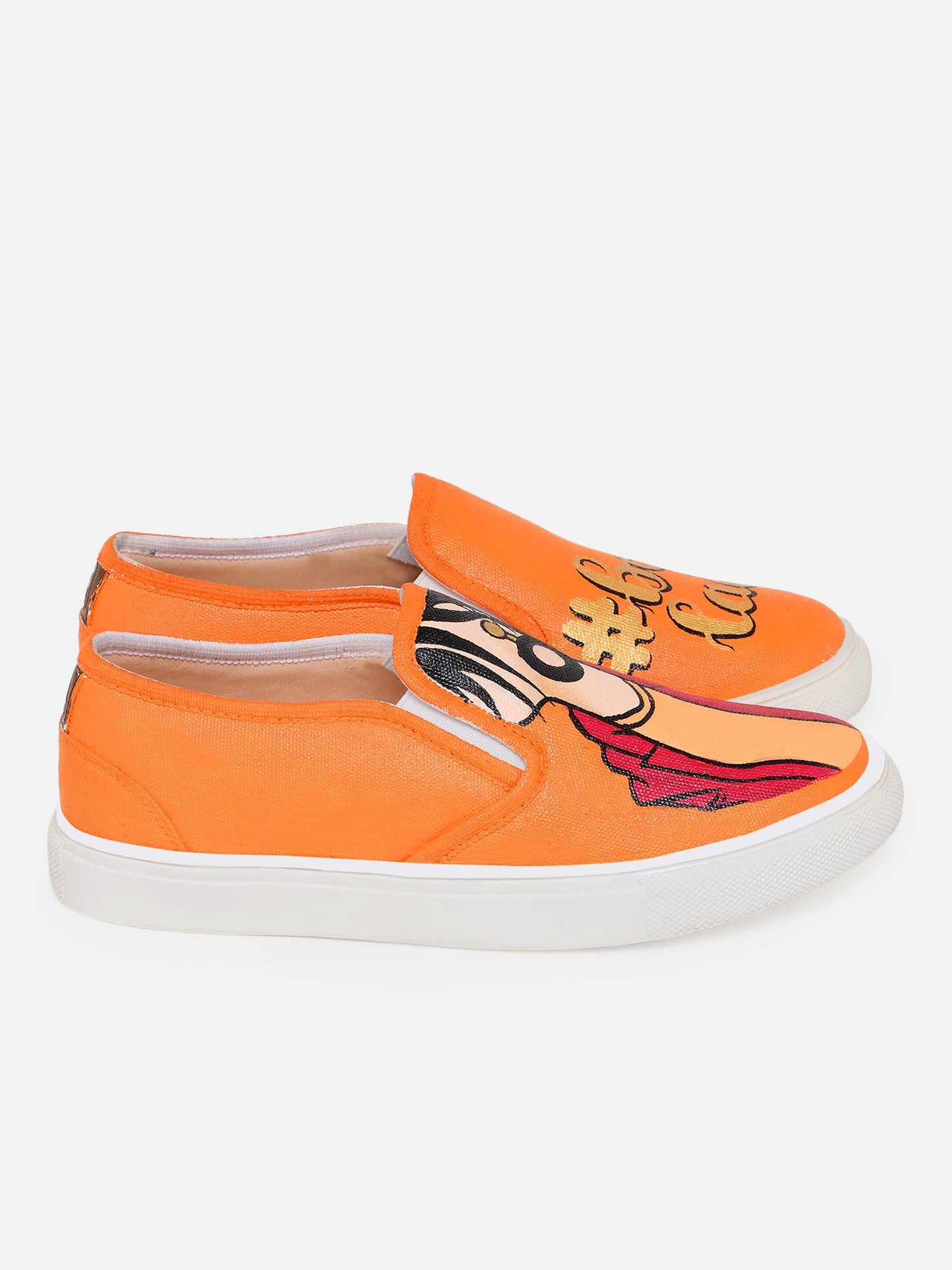 THE QUIRKY NAARI Boss Lady Slipons - Orange for The Boss Lady in You | Orange