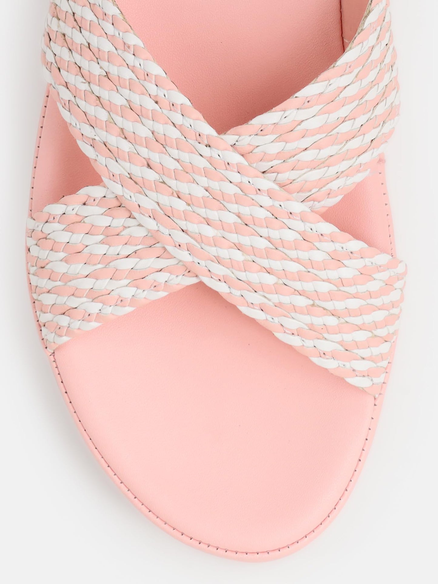 KENNETH COLE Women's Flat Slide Sandal | Synthetic | Braided Criss-Cross Strap, Open Toe