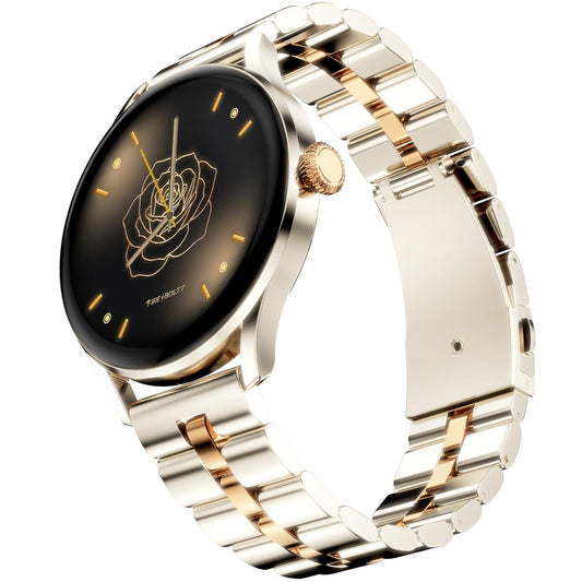 Fire-Boltt Glitz Women Smart Watch with 1.19” AMOLED Display, Bluetooth Calling, Rotating Crown, Always On Display, 1000 Nits Brightness, IP68 Waterproof Ivory Pearl