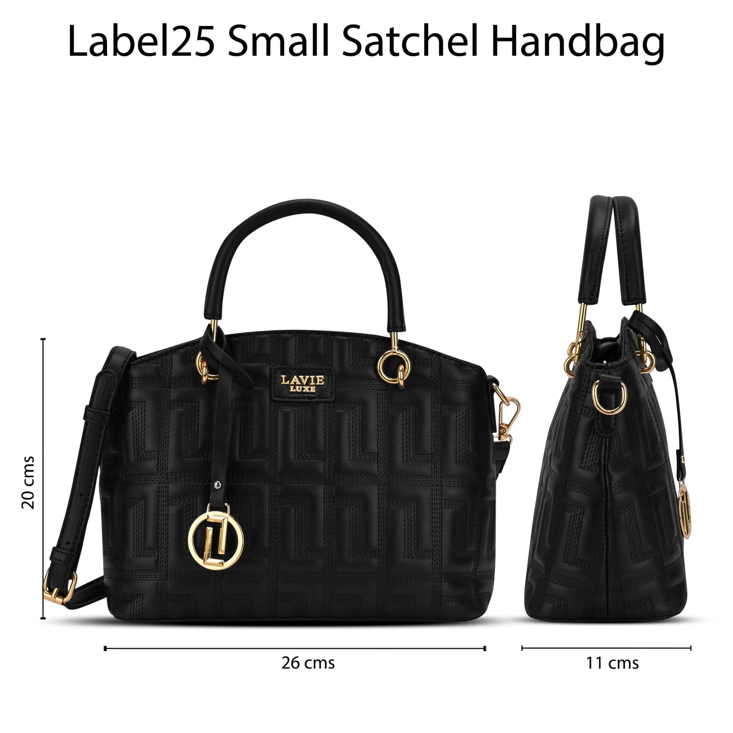 Lavie Luxe Women's Label 25 Small Quilted Satchel Handbag for Women | Satchel Bag for Work | Ladies purse | Stylish Shoulder Bag | Ladies Gift