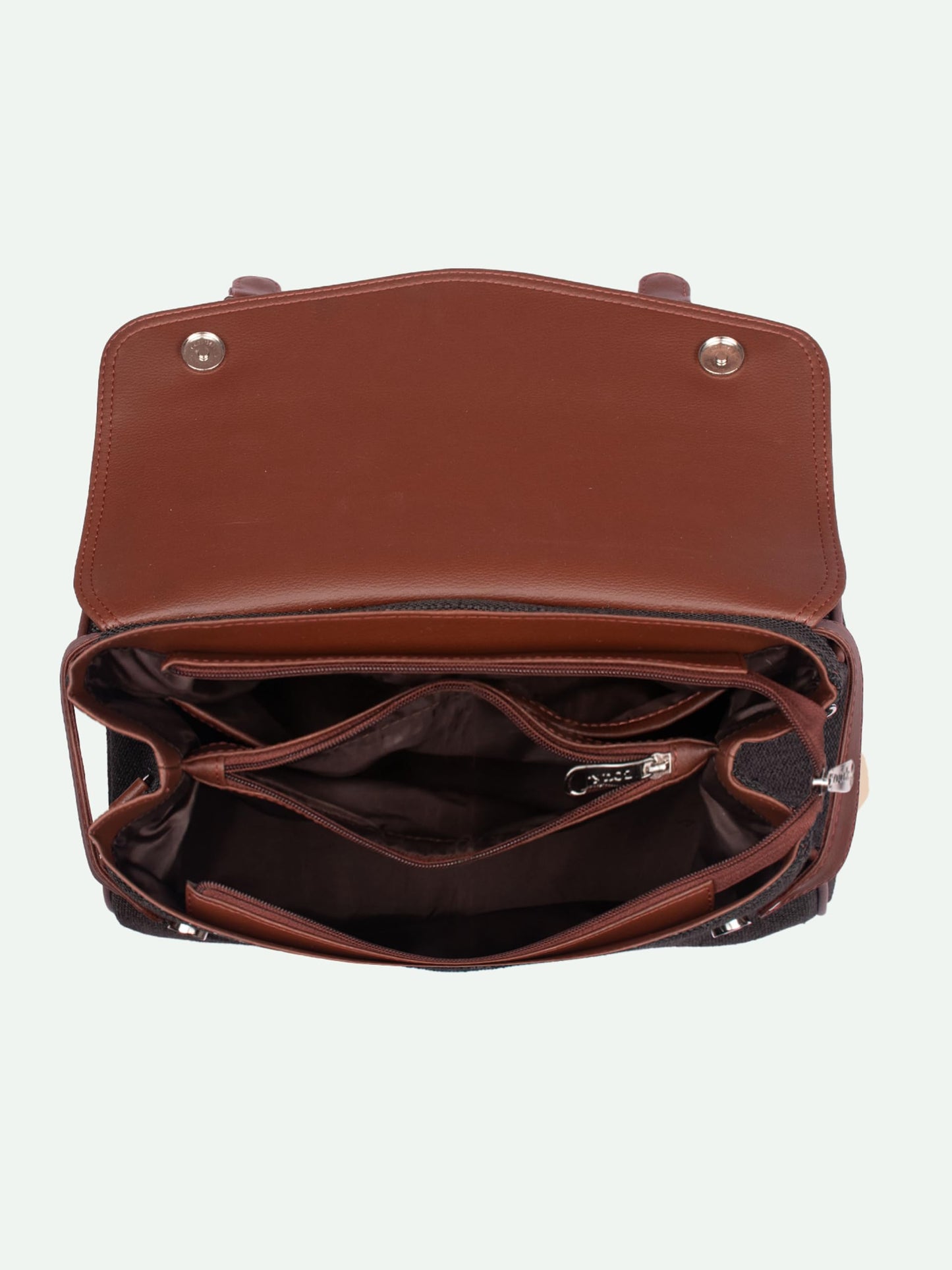 ZOUK Konkona Heritage Satchel Bag - Ikat GreRed | Jute | Vegan Leather Handcrafted With Detachable Sling Strap| Black and Red