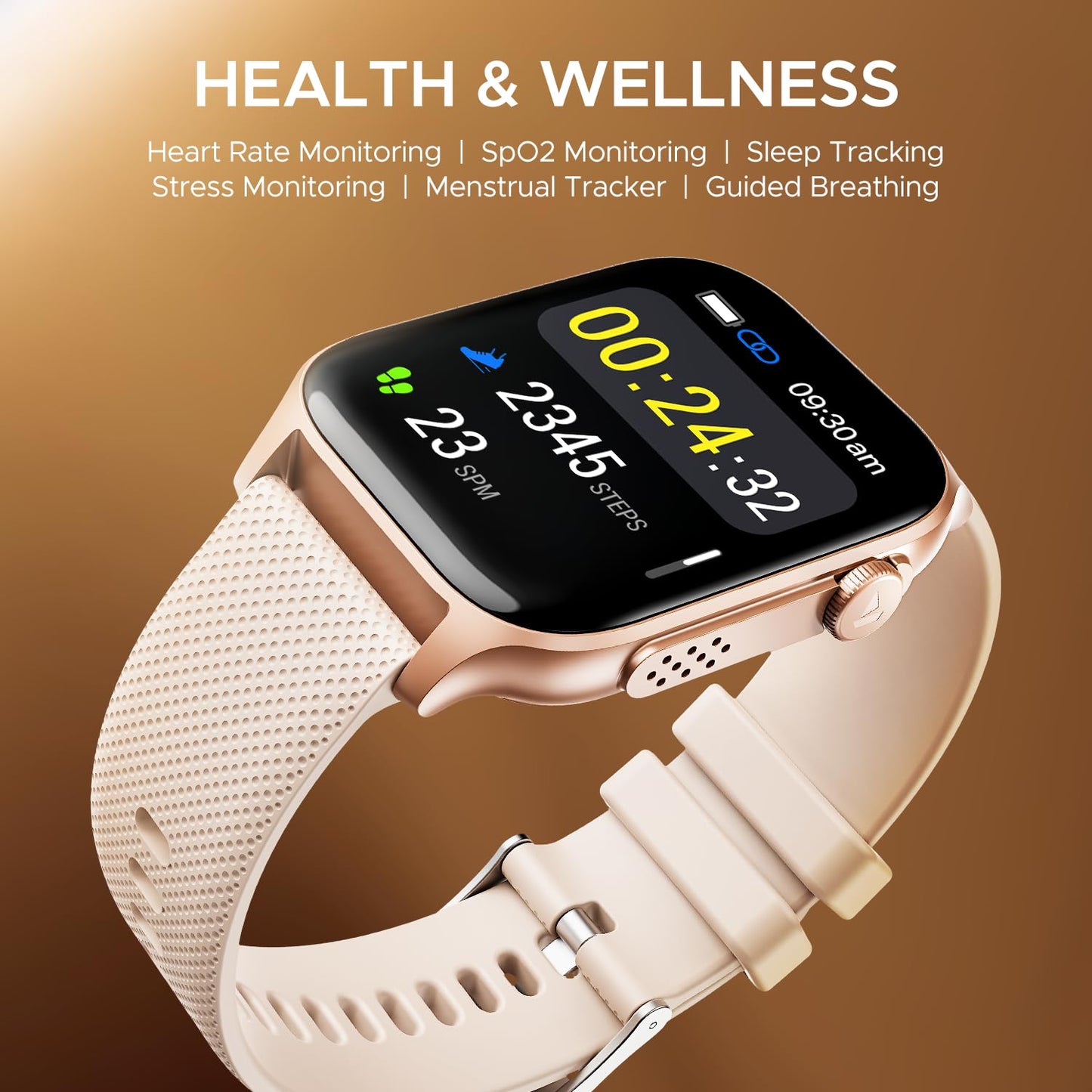 boAt New Launch Ultima Ember Smartwatch w/ 1.96” (4.97 cm) AMOLED Display, Personalized Fitness Nudges, Functional Crown, 100+ Sports Modes, Custom Watch Faces (Rose Gold)