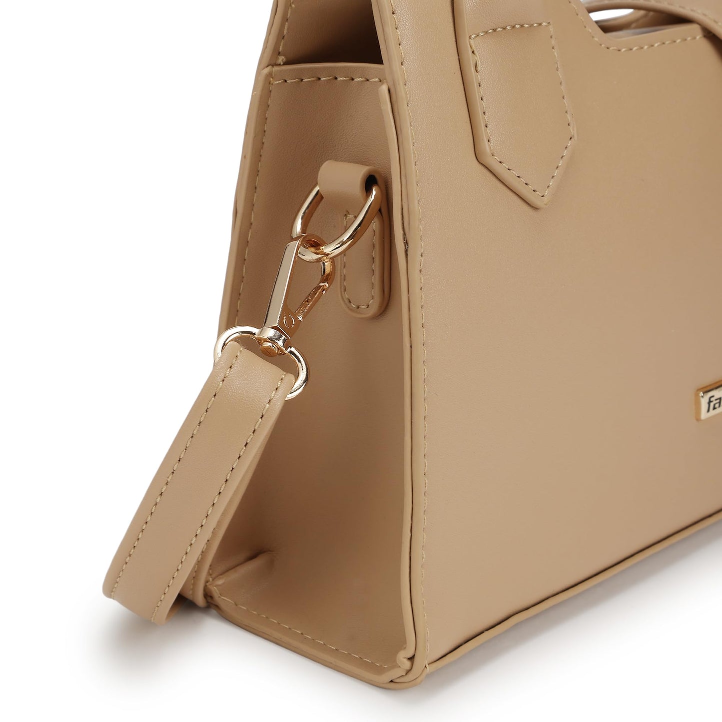 Fastrack Solid Handheld Bag For Women, Girls and Ladies | with Detachable Sling Strap | Ladies Purse Handbag | Trendy Handbags | Dual Carry Handbag, Beige