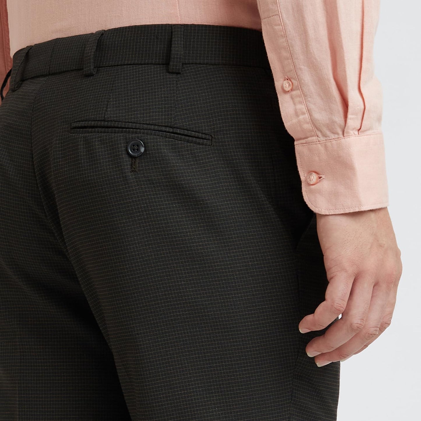 Raymond Men's Slim Pants (RMTS05240-O8_Dark Brown