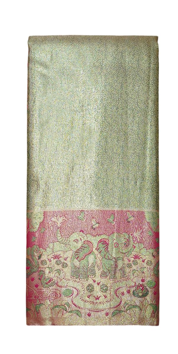 VFCollections Women's Kanchipuram Silk Pure Pattu Sarees With Blouse (VFC178-1)