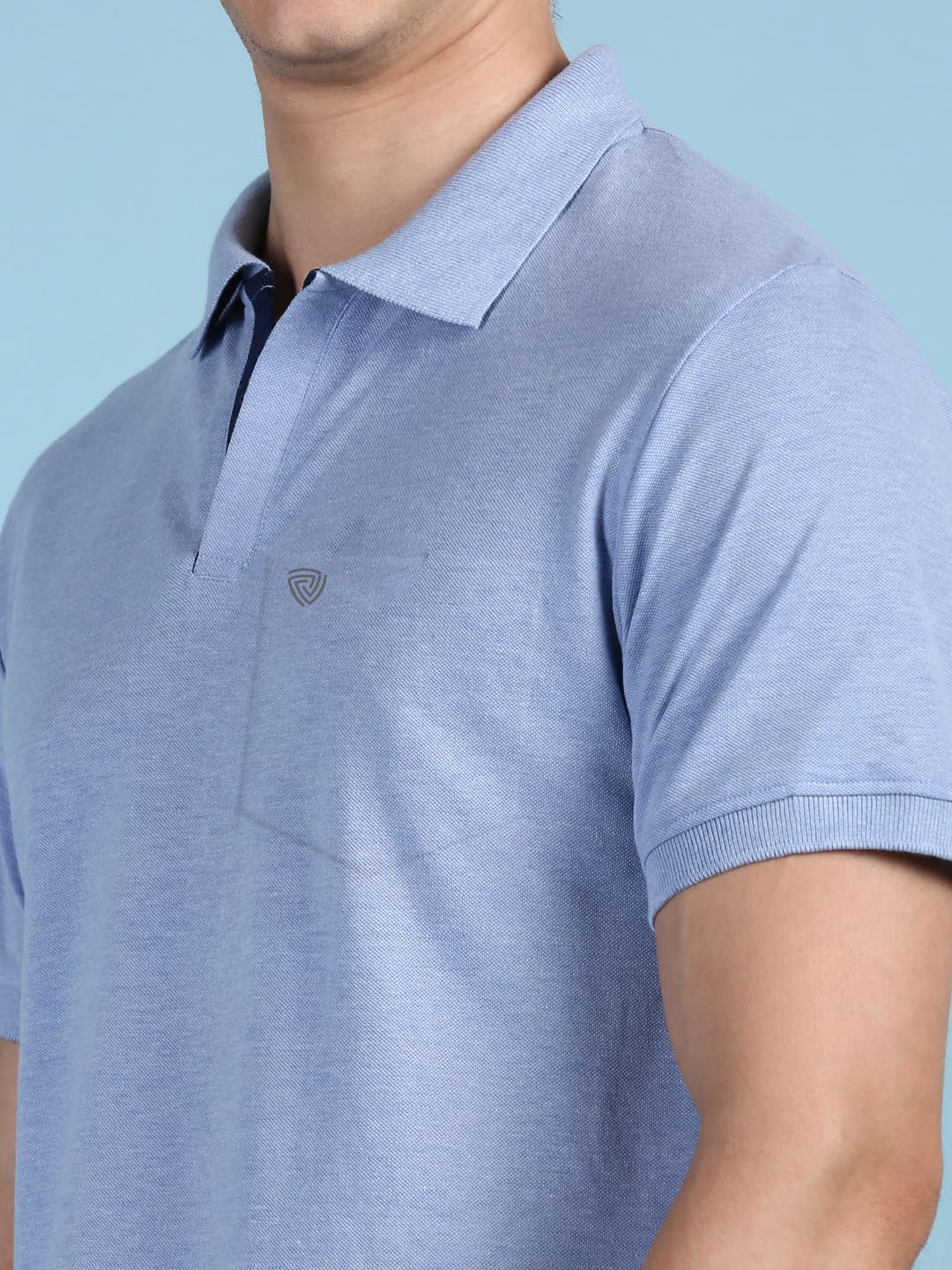 Lux Cozi Men's Half Sleeve Soild Casual T-Shirt with Chest Pocket_COZI_2122_OXBLU_2XL_1PC Oxford Blue