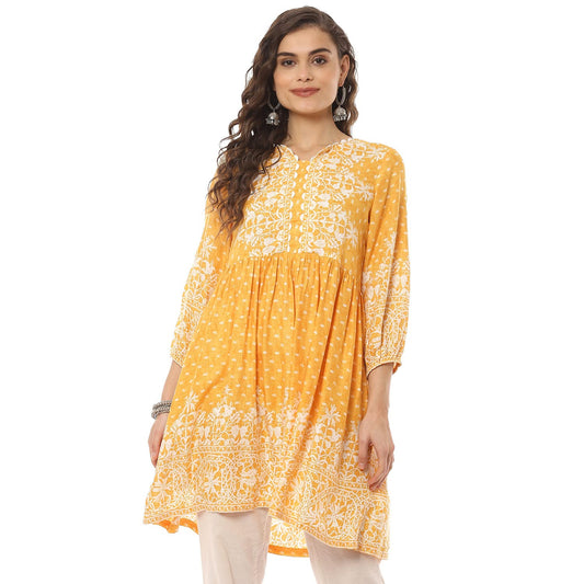 BIBA Women Printed Mix and Match(SCHIFFLI18200_Yellow_38)