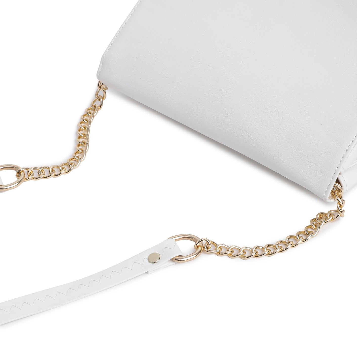 Fastrack Classic Envelope Sling Bag for Women | Stylish Crossbody Bag for Girls, Ladies, Women | Structured Handbag Made of Faux Leather (White)