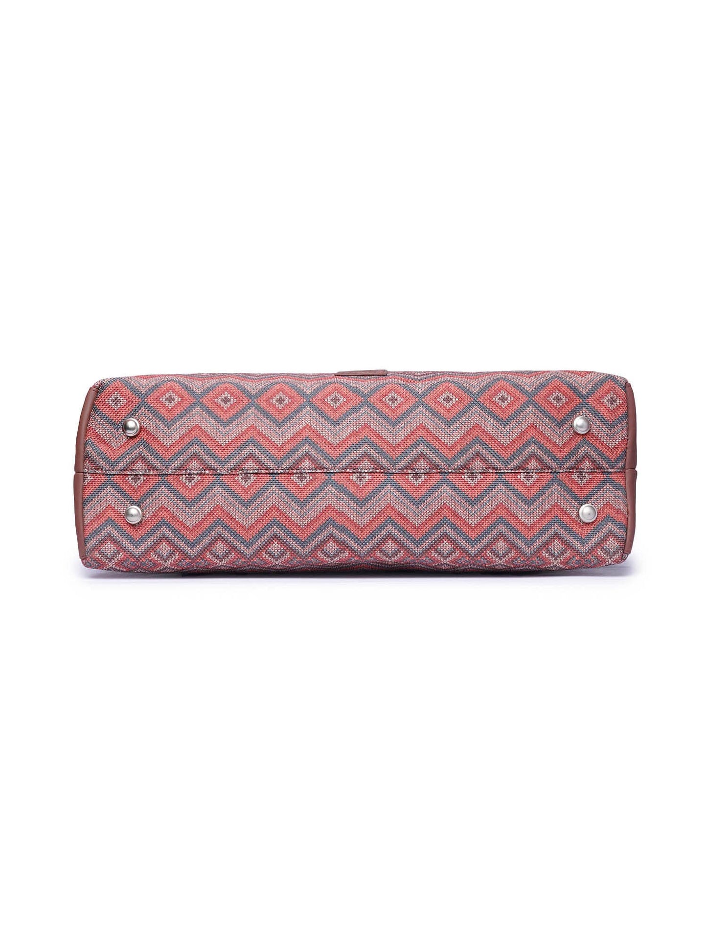 ZOUK Gwalior Weaves Printed Women's Jute Handcrafted Vegan Leather Multicolor Statement Office Shoulder Bag