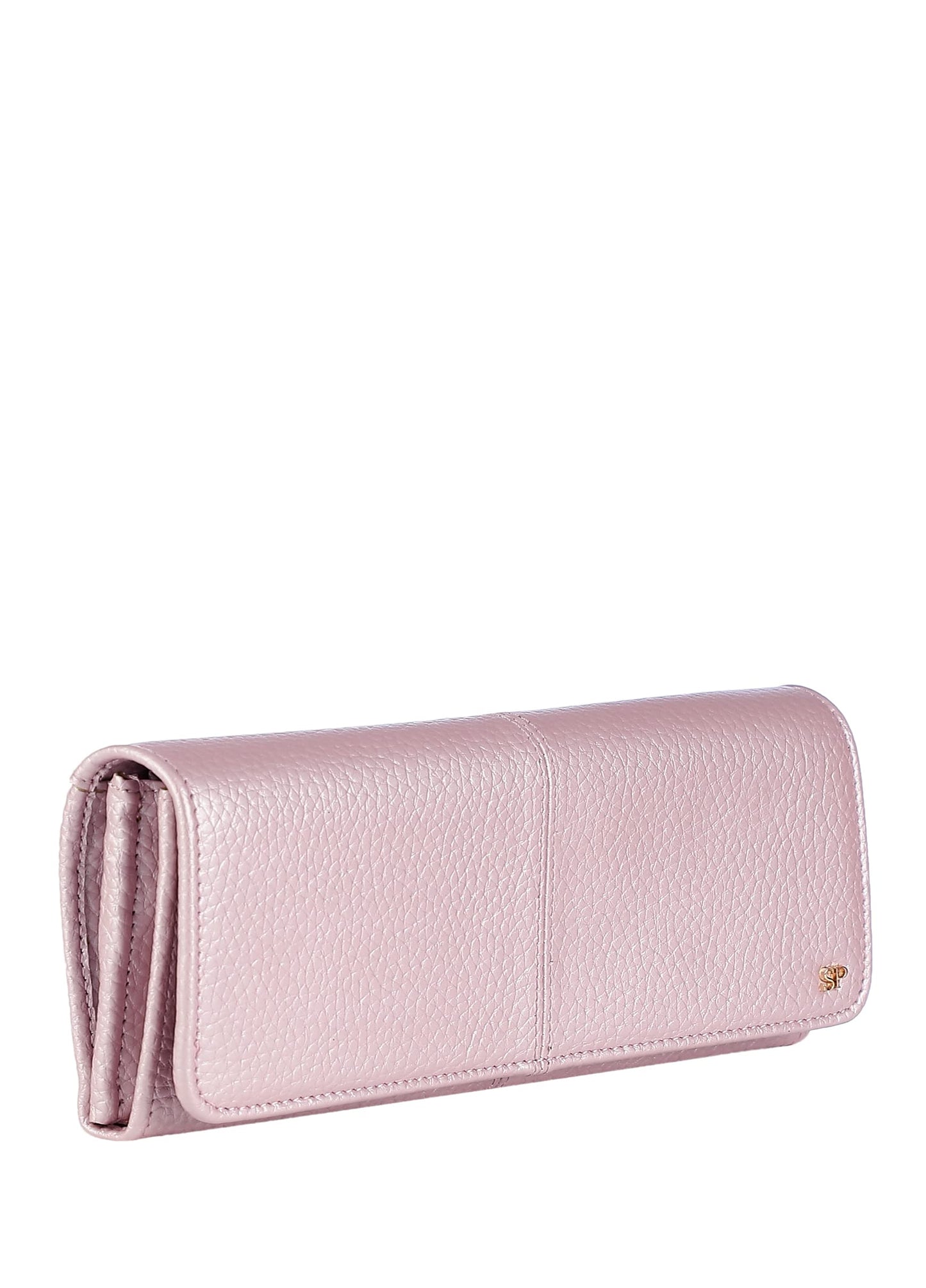 Satya Paul Metallic Faux Leather Pink Wallet for Women