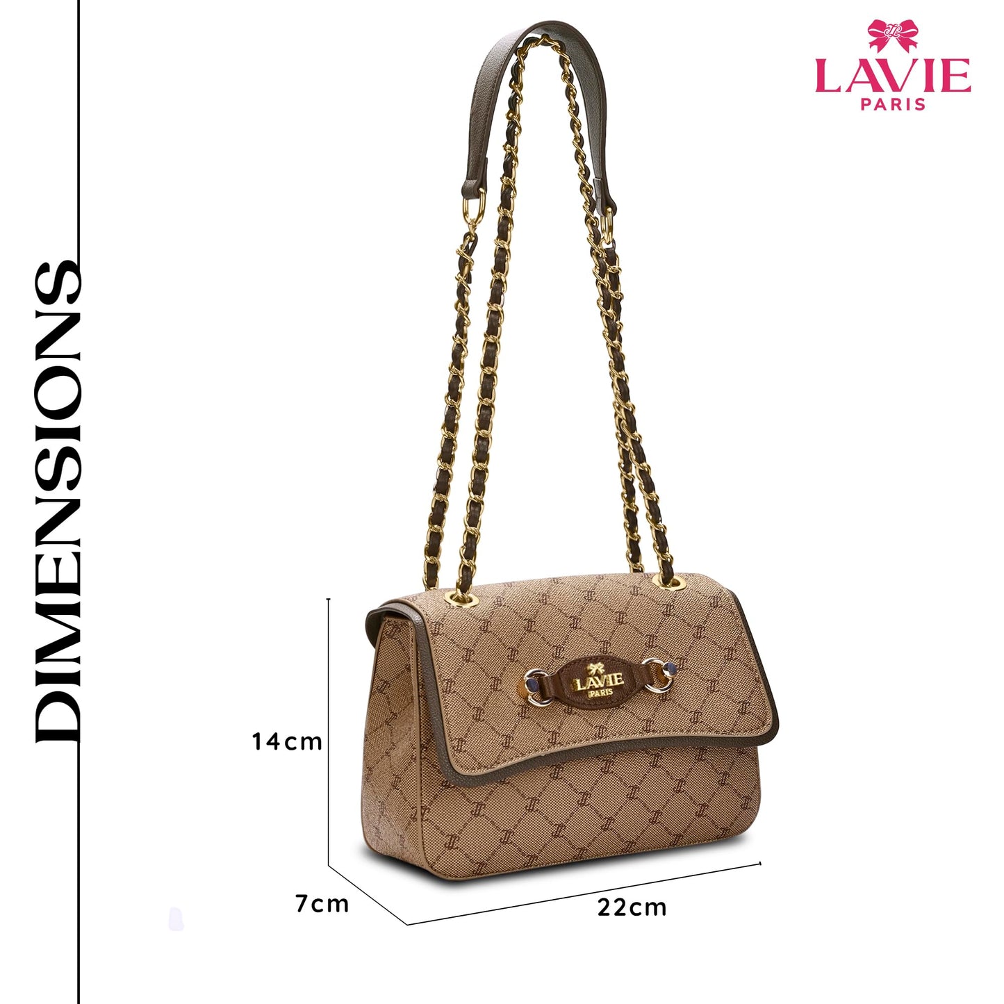 LAVIE PARIS Women's Sean Flap 2 Compartment Crossbody Sling Bag | Ladies Purse Handbag | Gift for Women