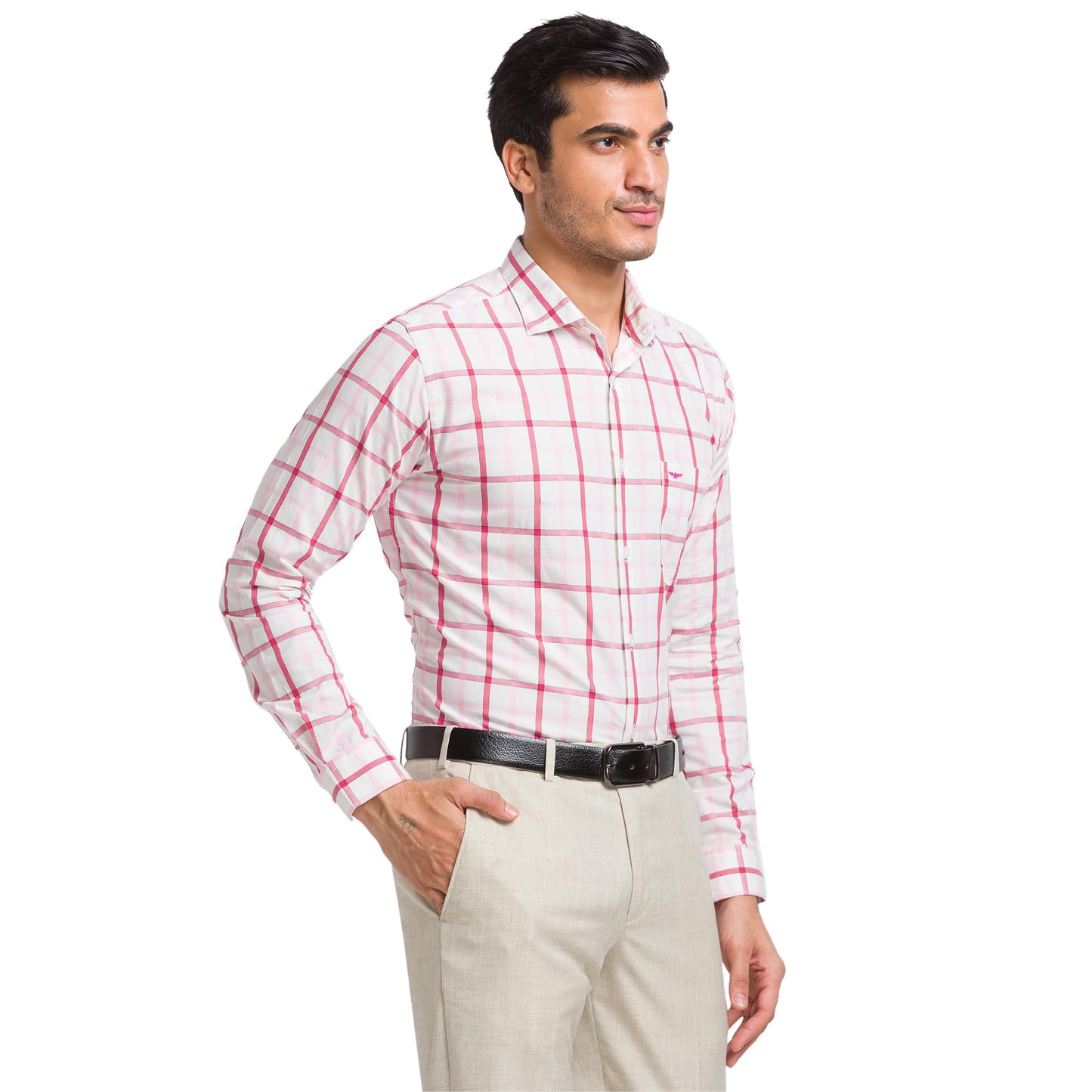 Park Avenue Slim Fit Medium Red Casual Shirt for Men