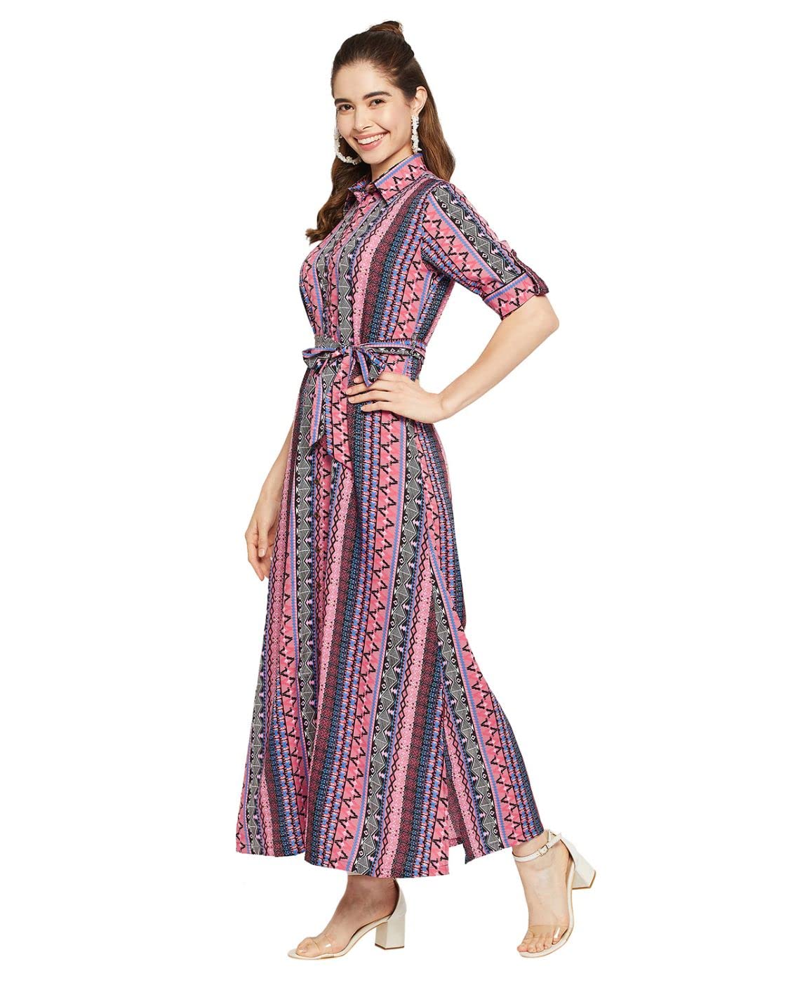 Uptownie Lite Women's Maxi Dress (Pink 3,Extra Large)