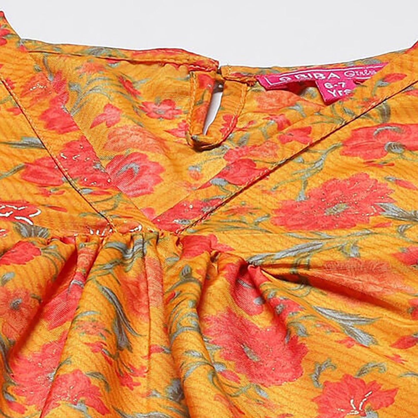 BIBA Girls Polyester Straight Printed Suit Set(KW4847E_13_Brown)