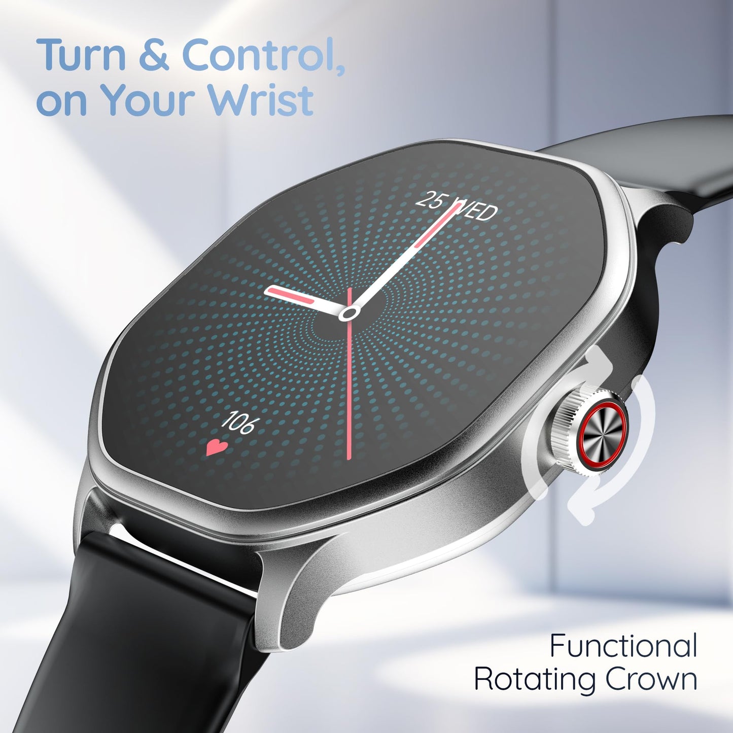 Pebble Hive 1.39" Octa Display Smartwatch | BT Calling | Multi Sports Modes | Sleep Monitoring | Health Suite | Customizable Watch Faces | in-Built Games & World Clock