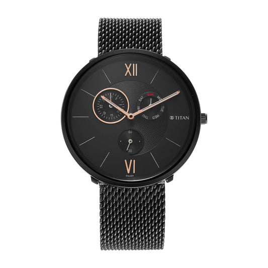 Titan Black Dial Analog Watch for Men-1877NM01