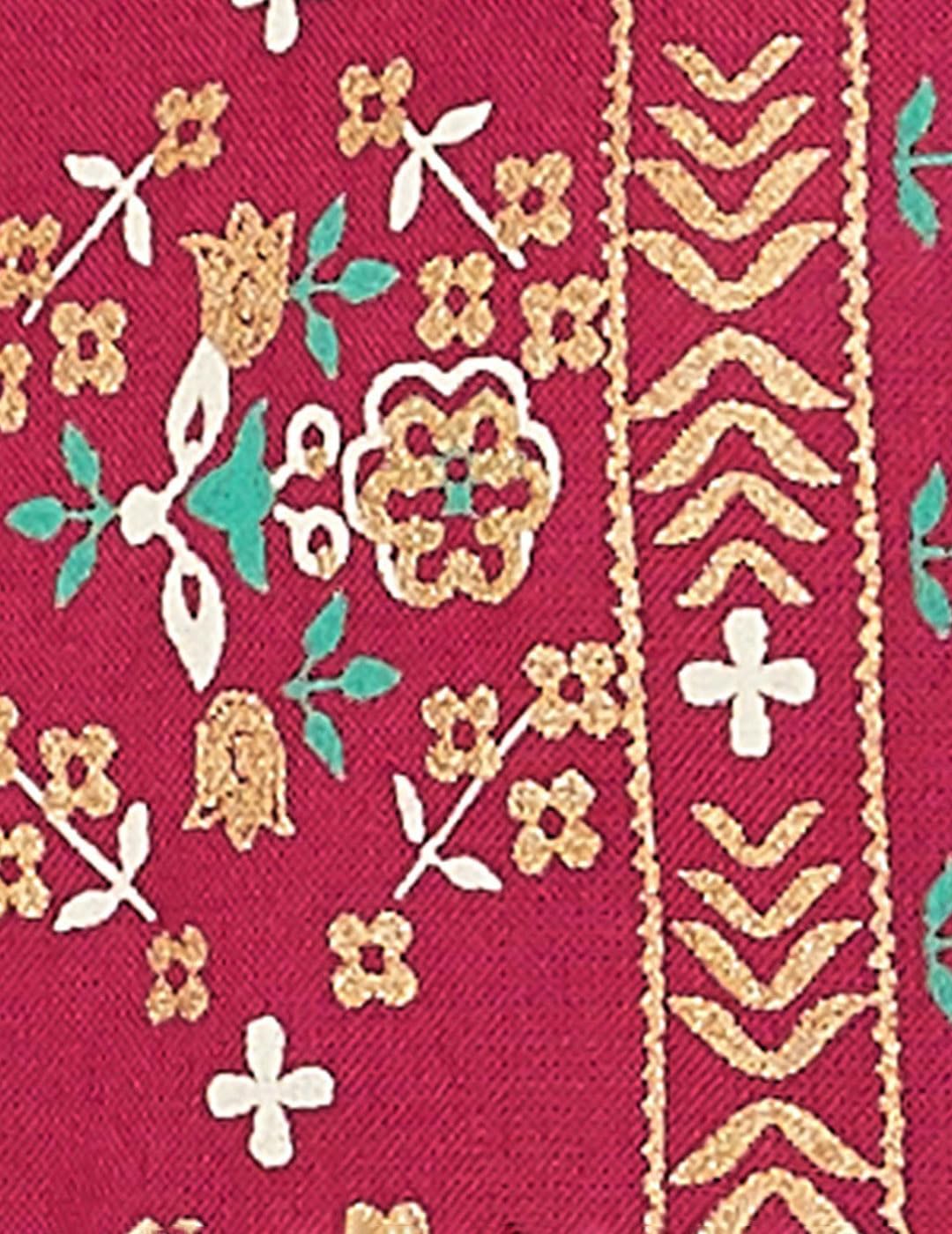 Max Women Printed Tie-Up Neck Tunic (INDIE33006WINE)_XXL