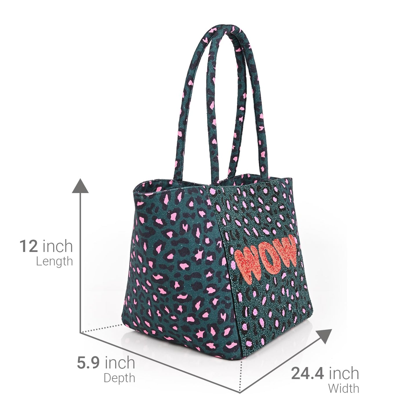 Boho Girl WOW Embroidered Printed Jacquard Fabric Tote bag/Handbag for Women/Girl