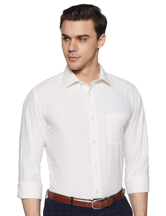 Park Avenue Men's Plain Regular fit Formal Shirt (PMSK11917-W3_White 40)