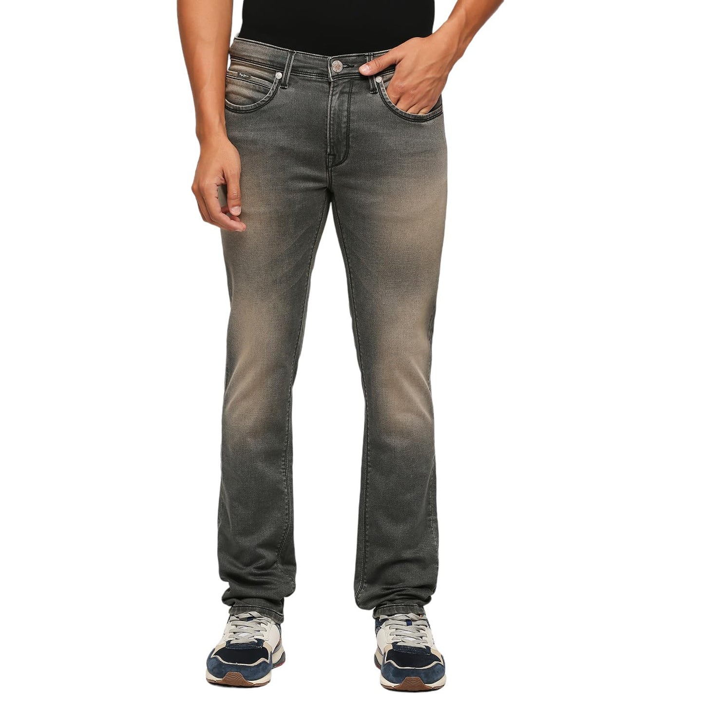 Pepe Jeans Men's Mid Rise Slim Fit Jeans Grey