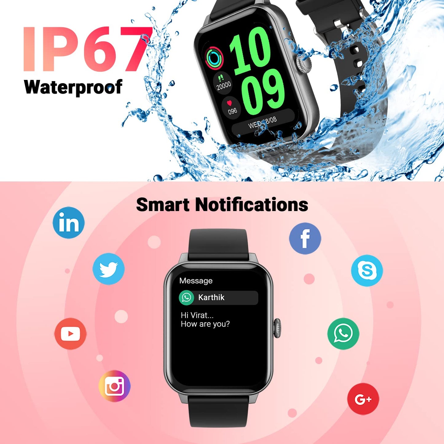 Fire-Boltt Ninja Calling 1.69" (4.29cm) Bluetooth Calling smartwatch with Voice Assistant, Metal Body 200 Watch Faces, Multiple Sports Models