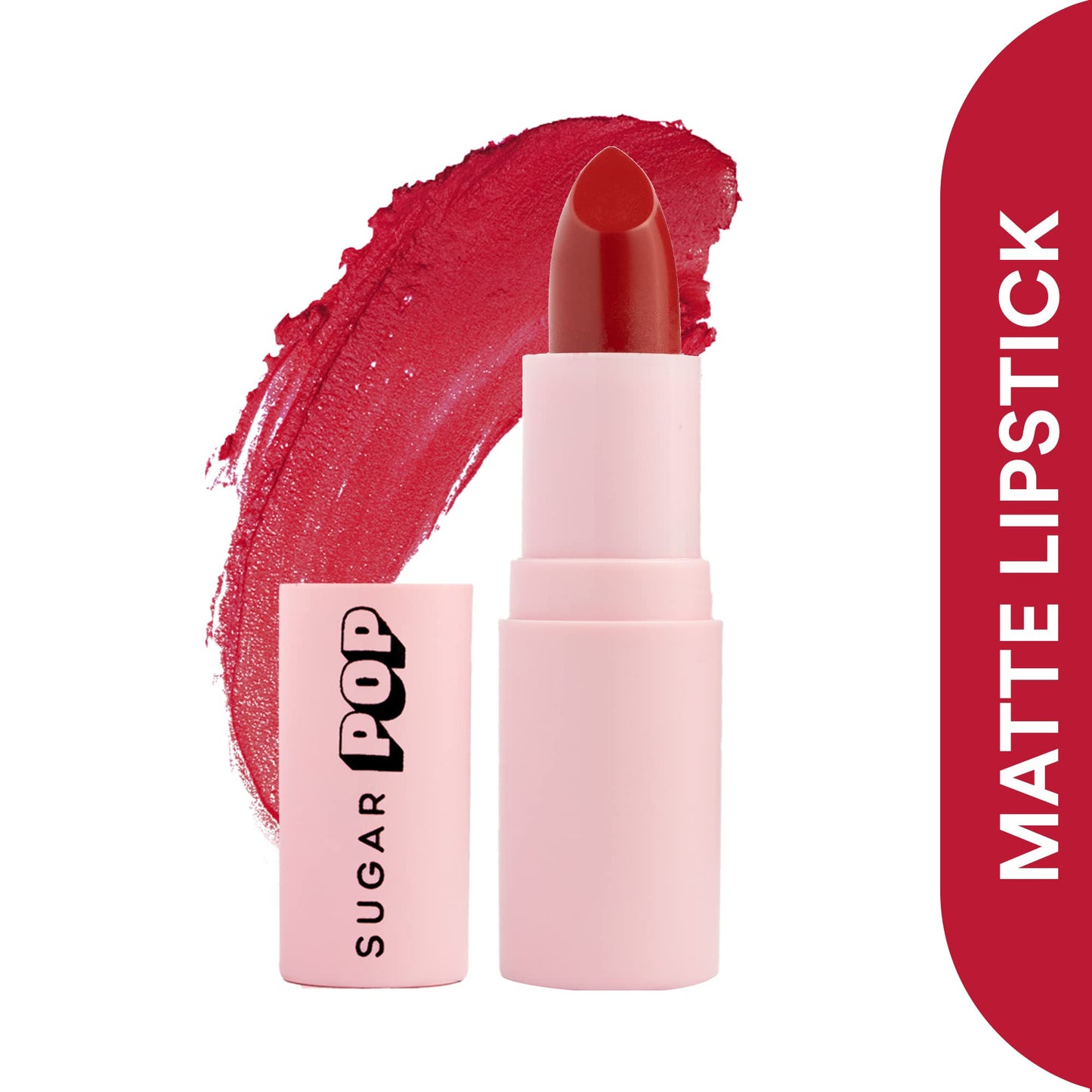 SUGAR POP Matte Lipstick - 03 Scarlet+SUGAR POP Matte Lipcolour - 10 Rosewood1.6ml