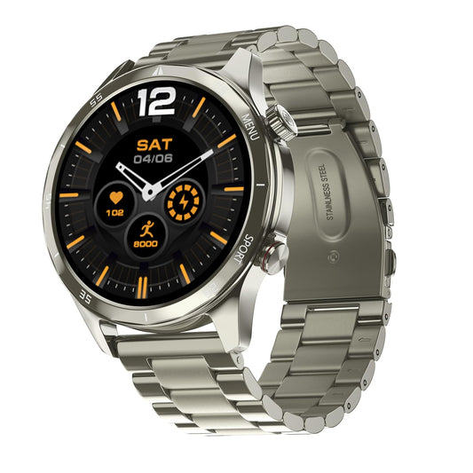 Noise Newly Launched Mettalix: 1.4" HD Display with Metallic Straps and Stainless Steel Finish, BT Calling, Functional Crown, 7 Day Battery, Smart Watch for Men and Women (Elite Nickel)