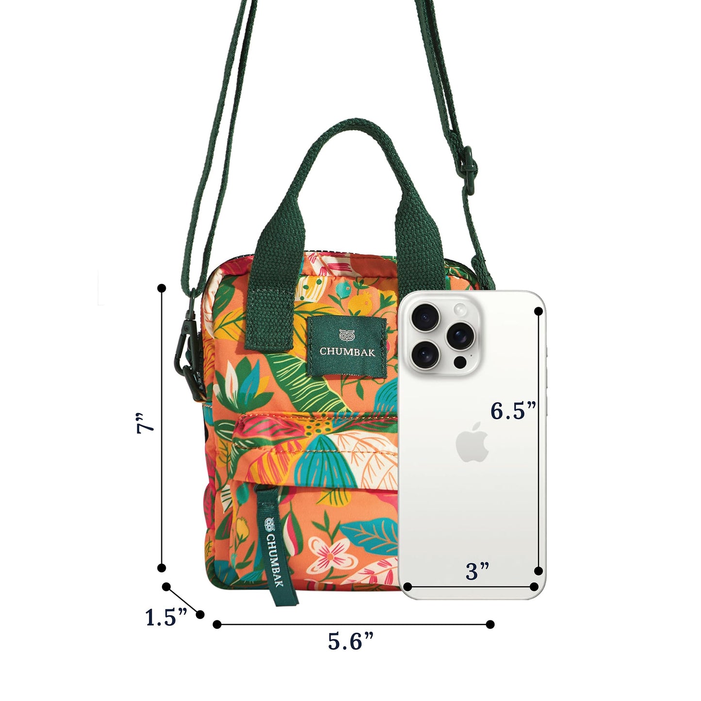 Chumbak Crossbody Sling Bag for Women | Stylish Printed Canvas Box Sling bag | Multipurpose Daily use Bag for Office/College/Travel