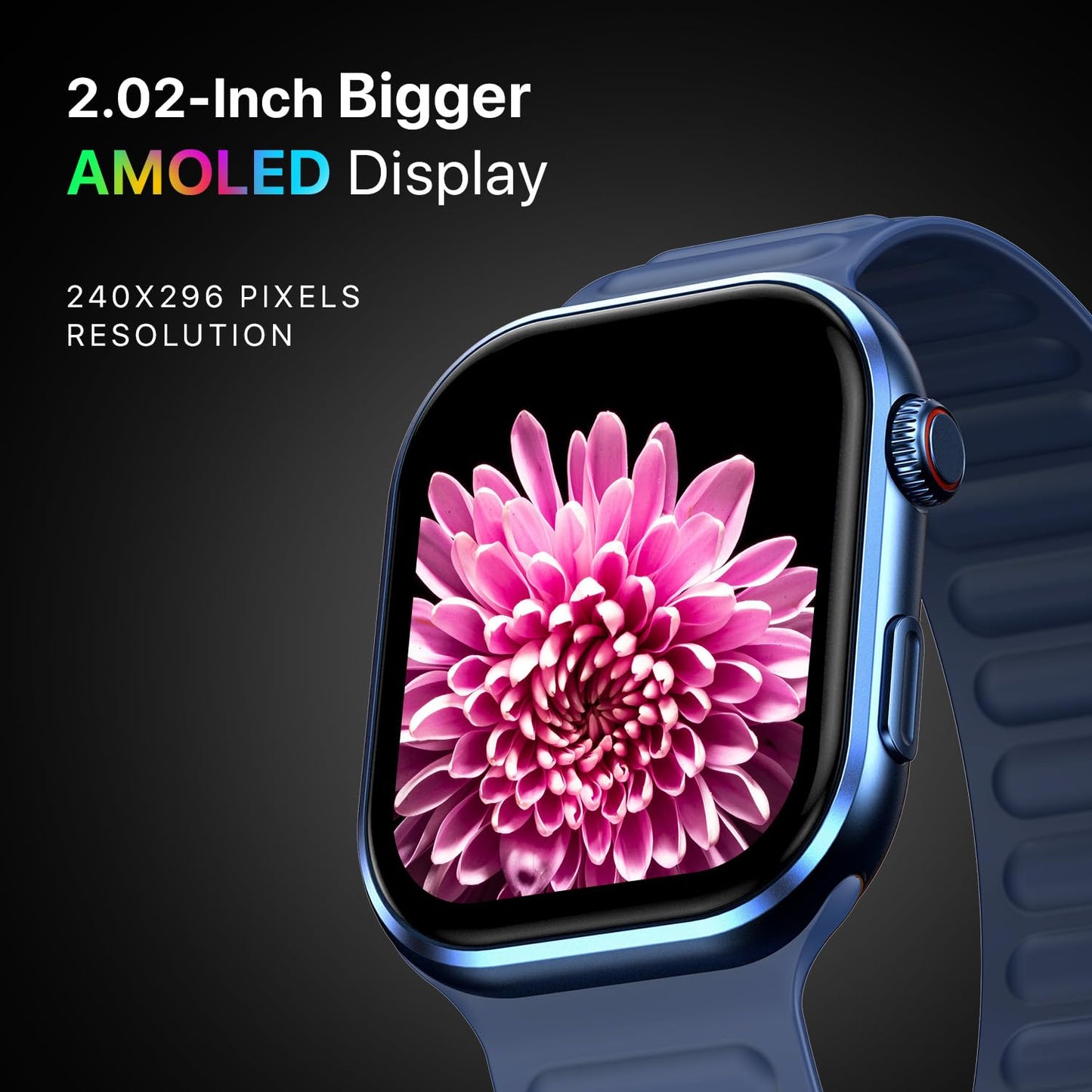 Fire-Boltt Brillia Pro Smart Watch with 51.3mm (2.02 inch) AMOLED Display, Bluetooth Calling, SpO2, Heart Rate Monitoring, 120+ Sports Modes, IP67 Waterproof, Long Battery Life (Blue)