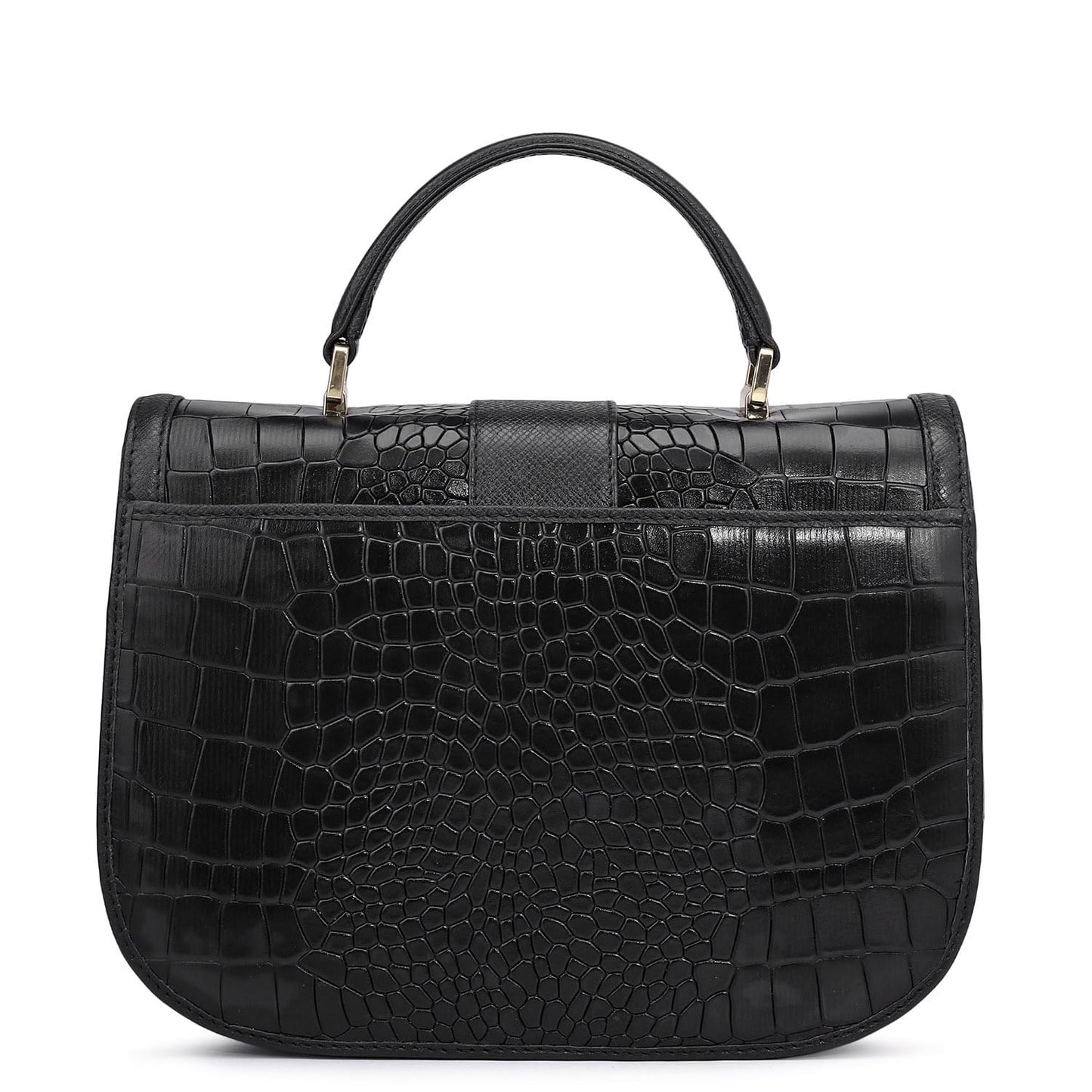 Da Milano Leather Satchel for Women - Black