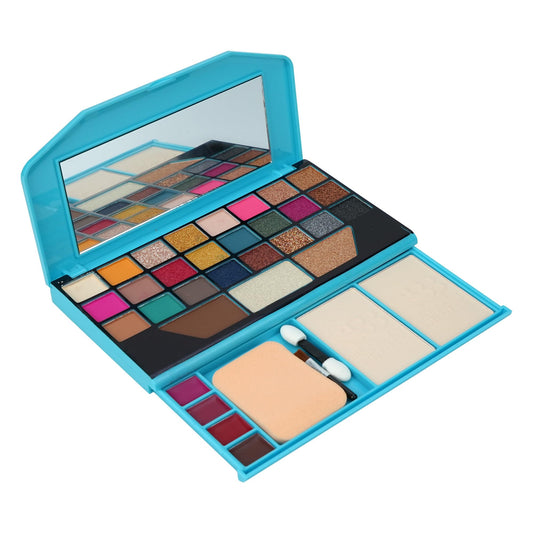 Beauty Berry Stella Makeup & Eyeshadow Kit | Highly Pigmented and Blendable 27 Multicolour Matte and Shimmer Eyehadow Palette with 3 Highlighter, 2 Compact Powder (Multicolor - 01)
