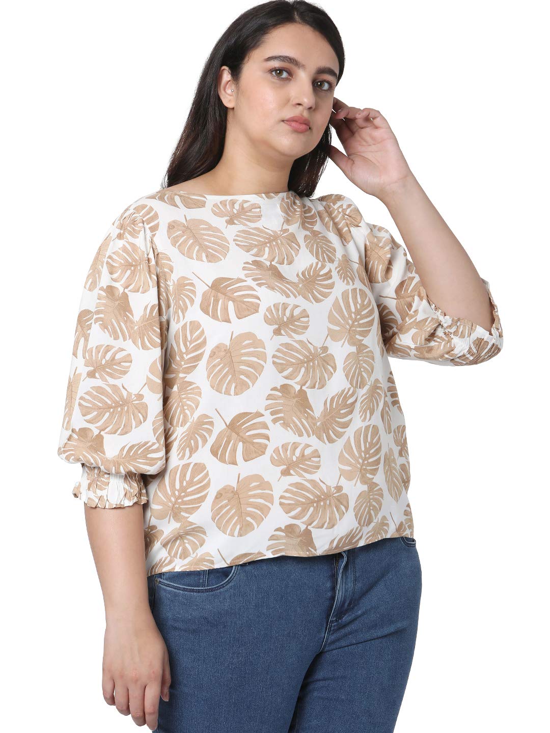 VERO MODA Women's Regular T-Shirt (10255912_Golden Haze M)