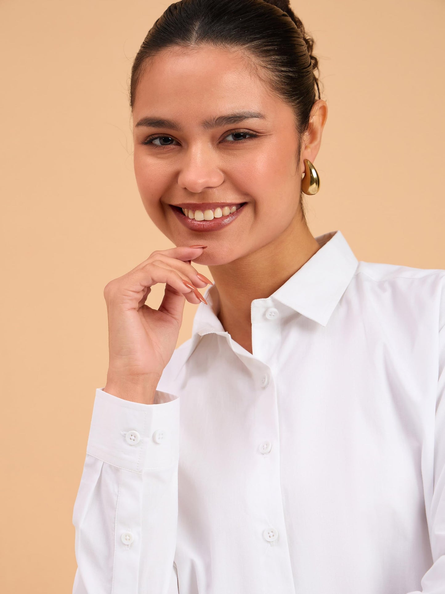 barcino White Poplin Oversized Shirt