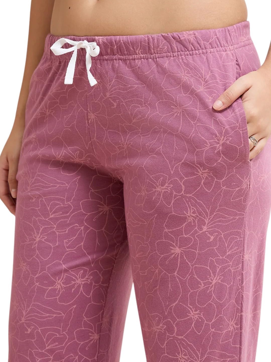 Amante Pink Printed Cotton Women Nightsuit