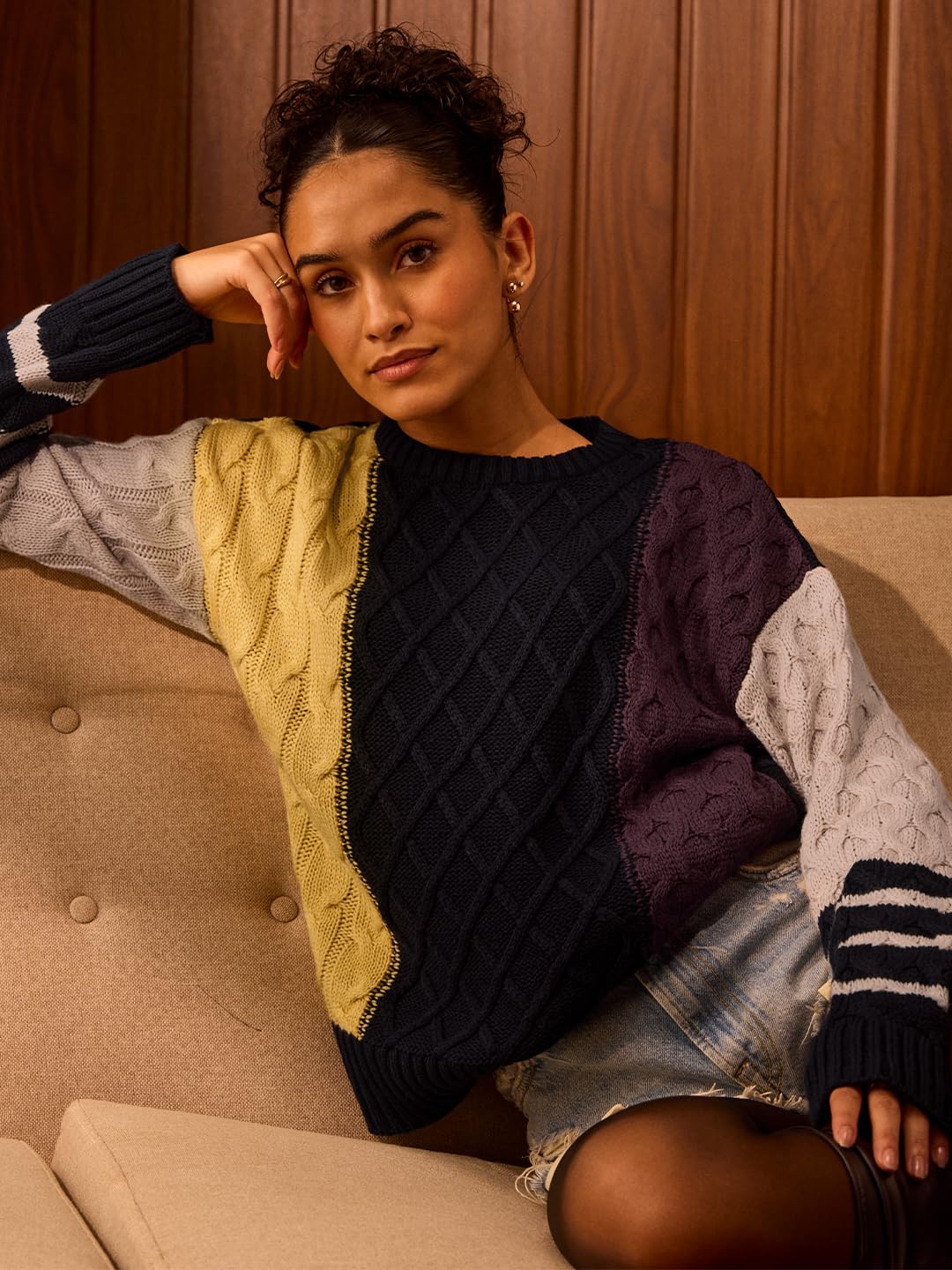 The Souled Store Chunky Knit Sweater : Carolina Women Oversized Sweater