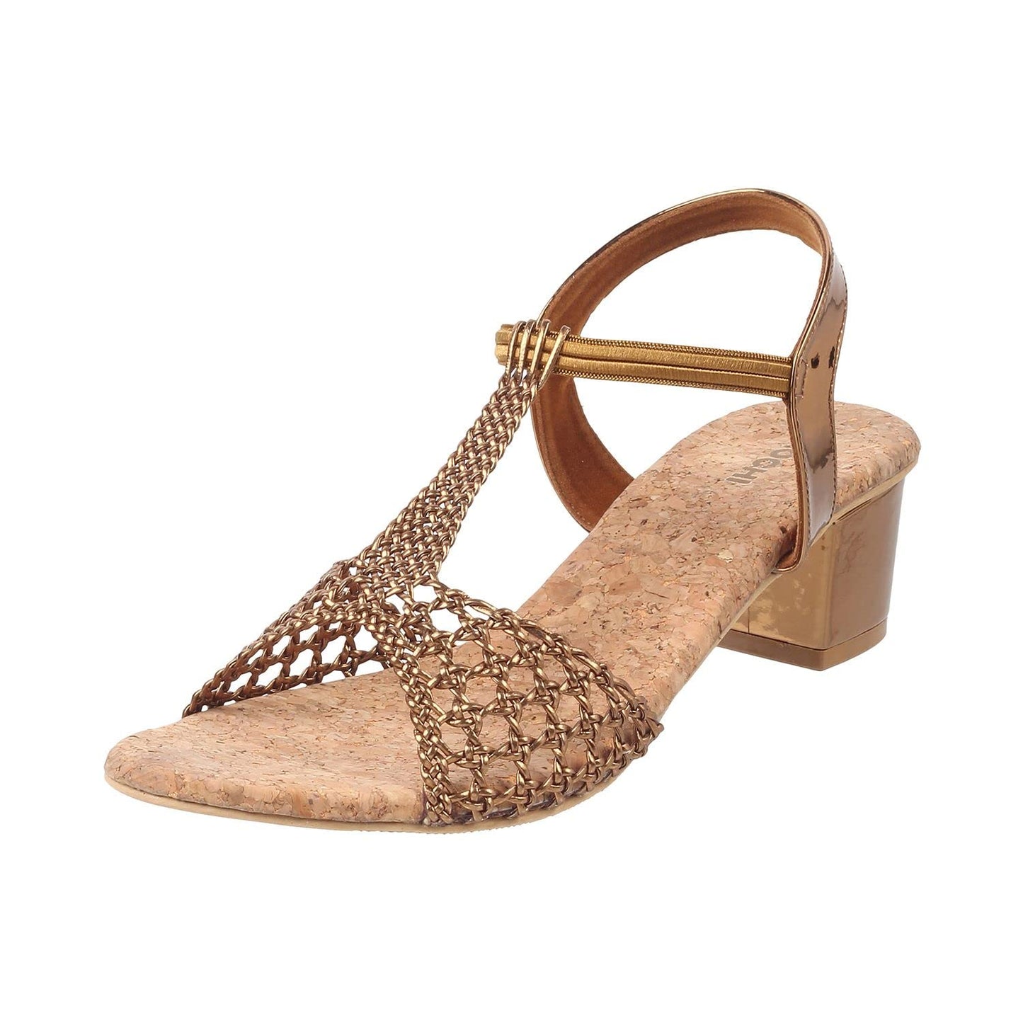Mochi Women Ant Gold Block Heel Sandal UK/5 EU/38 (40-7)