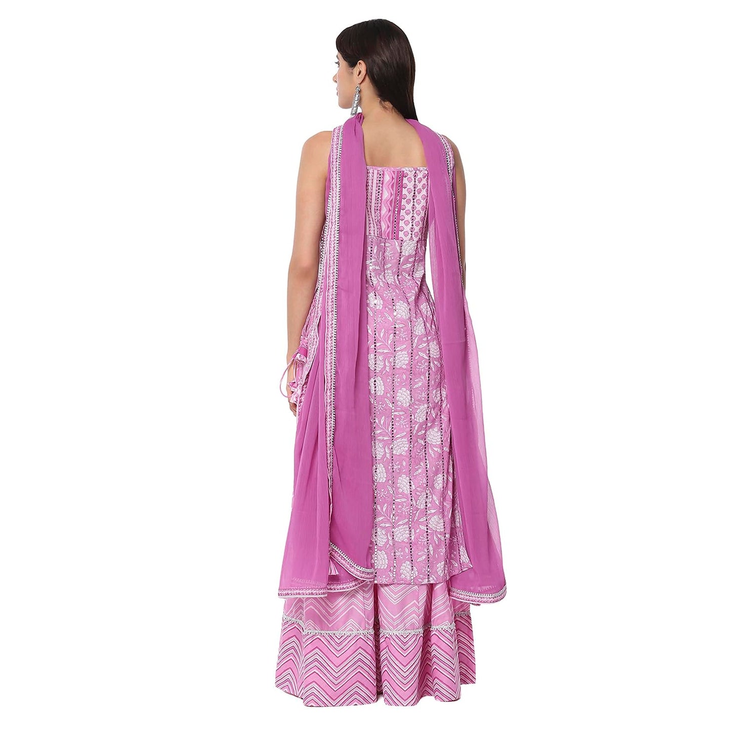BIBA Women's Pure Cotton Kurta Set (SKDJAPUD10736SS25PNK_Pink