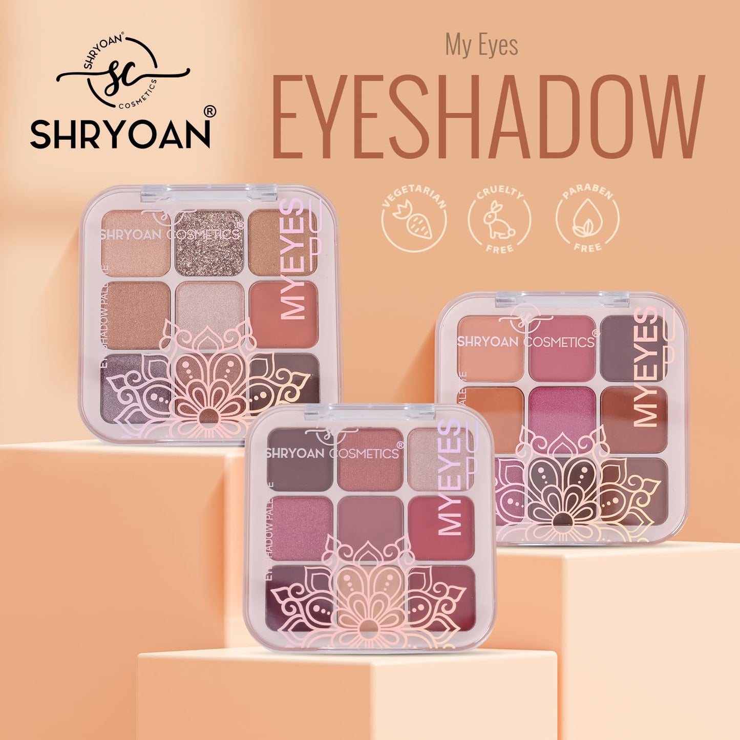 Shryoan Long Lasting My Eyes Up Matte & Shimmer Eyeshadow Palette| Matte Finish| Highly Pigmented| Smudge Proof (Multicolor) (18 Gram) (Shade 03)