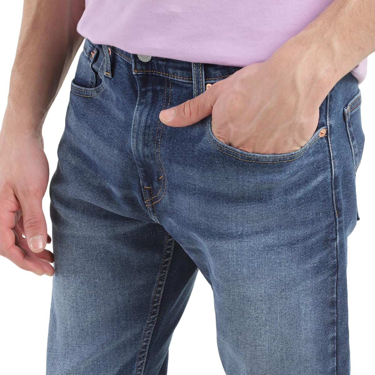 Levi's Men's 512 Slim Tapered Fit Mid-Rise Heavy Fade Stretchable Mid Rise Jeans Blue, 36