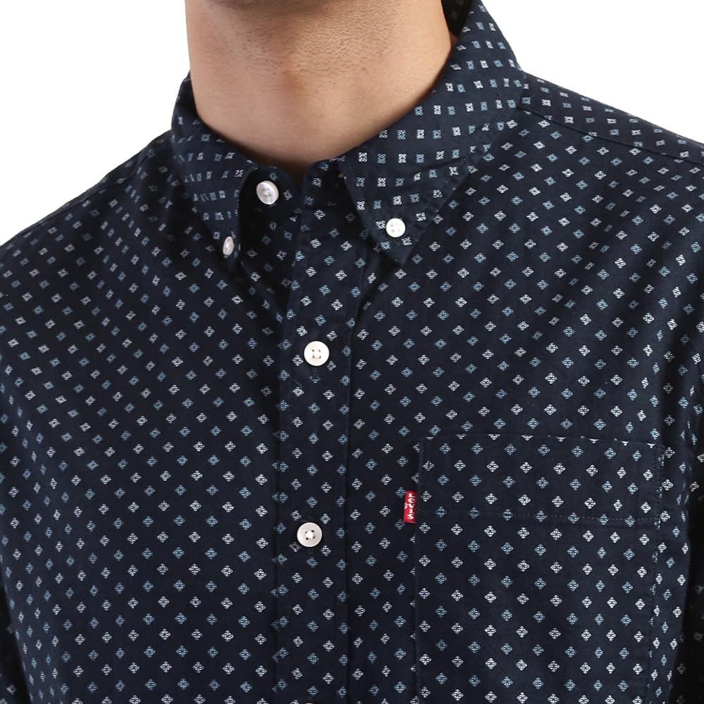 Levi's Men's Slim Fit Shirt (A3808-0011M_Navy