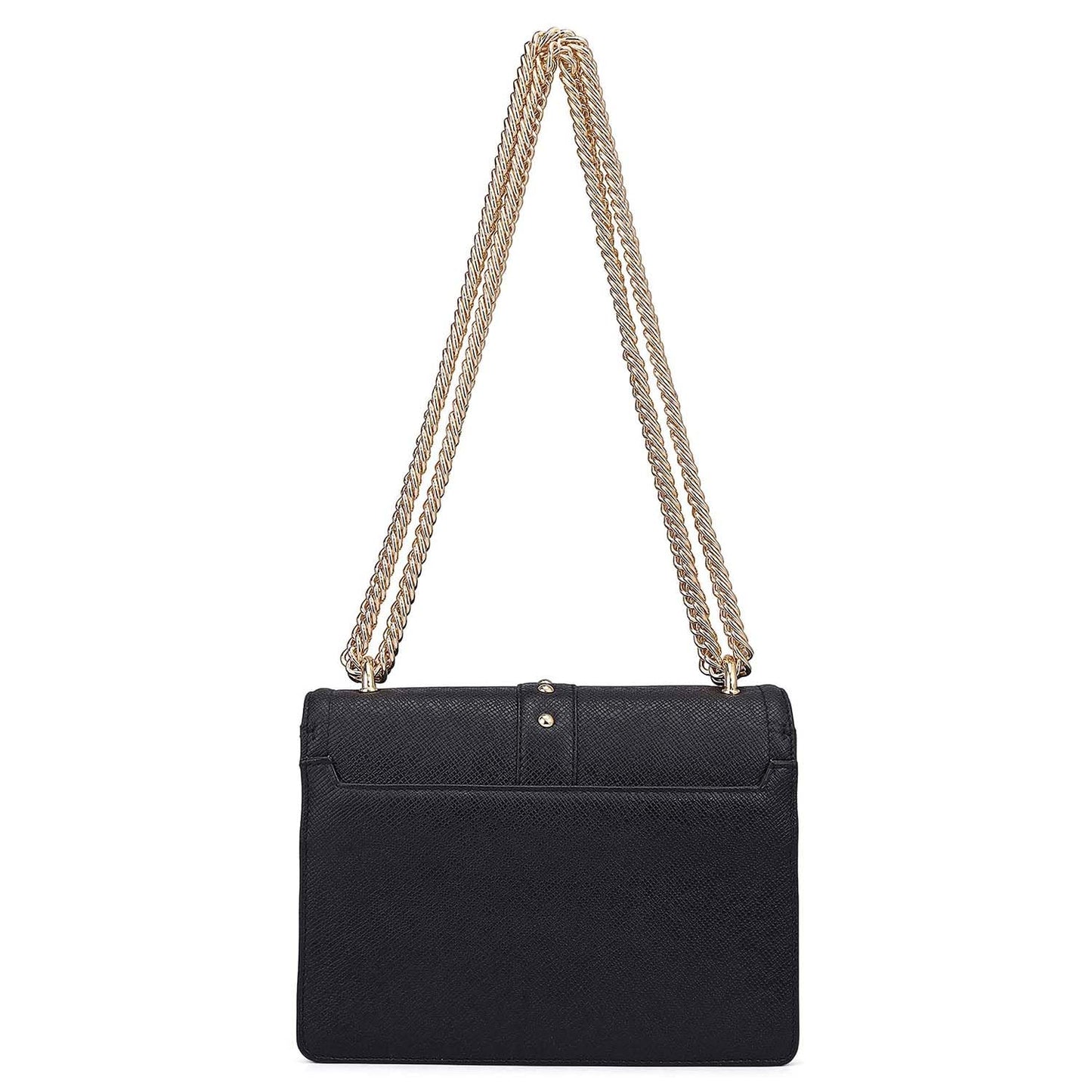 Da Milano Leather Shoulder Bag for Women - Black (LB-00349C-OL)